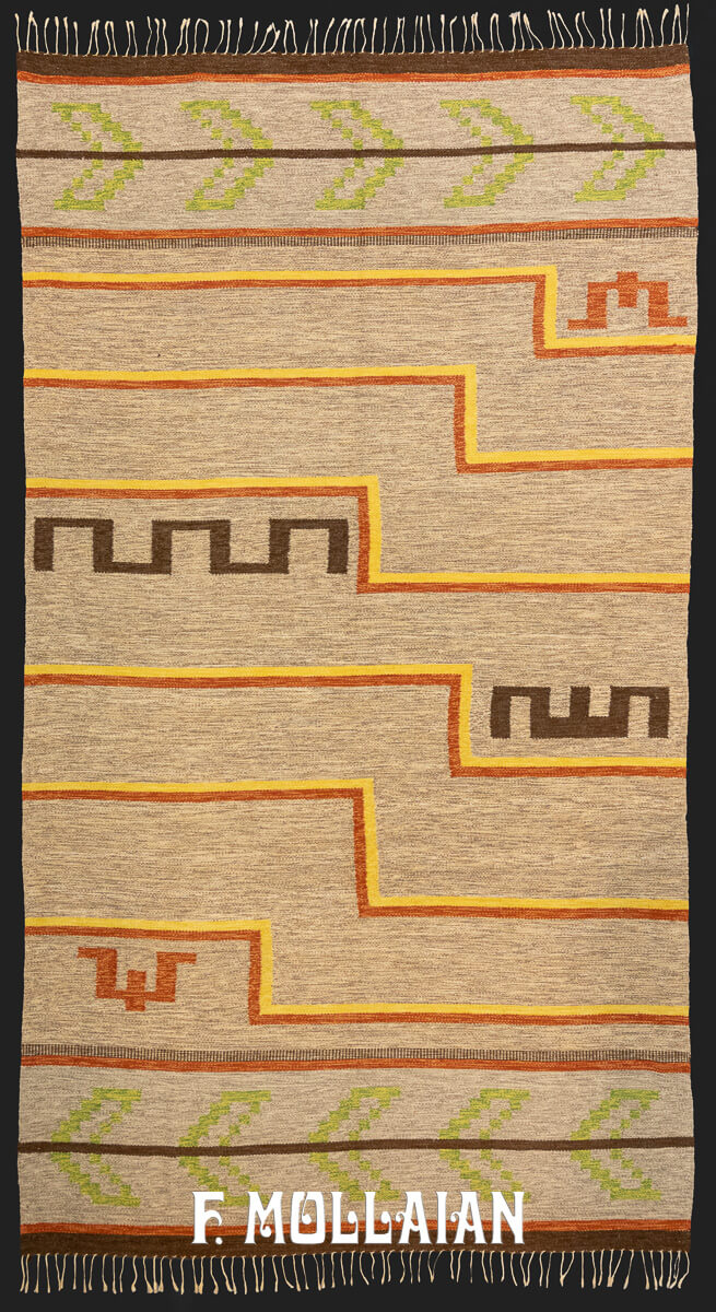 Scandinavian Rollakan Swedish Rug Cream/Brown n°:267412